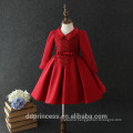 Guangdong china exquisite workmanship red lace long sleeve baby girl dresses frocks